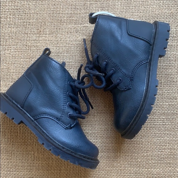 Zara Other - NWOT Zara Baby navy leather combat/biker boots